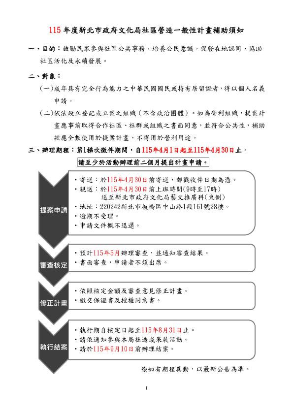 115年度新北市政府文化局社區營造一般性計畫補助須知1.jpg