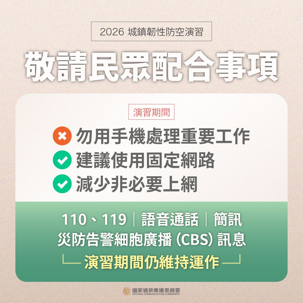 2026城鎮韌性（防空）演習-行動網路降速演練照片